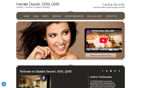 Home page of hamletdavaridds.com, a client site credited to Solution21