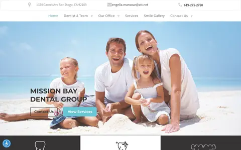 Home page of missionbaydentalcare.com, a client site credited to Solution21