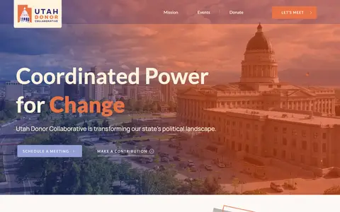 Home page of utahdonorcollaborative.com, a client site credited to Spigot Design