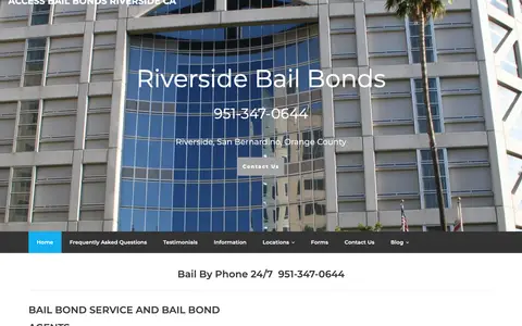 Home page of accessbailbonds1.com, a client site credited to Starfire Web Design