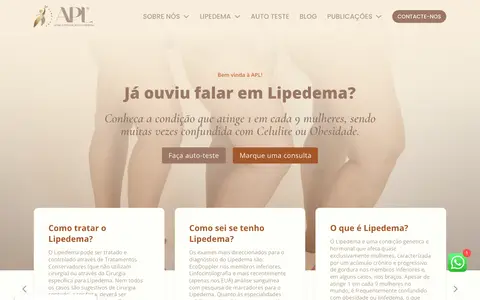 Home page of aplipedema.pt, a client site credited to Tecla Digital