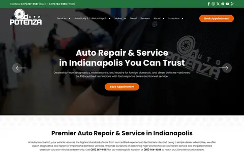 Home page of apindy.com, a client site credited to The Web Guys