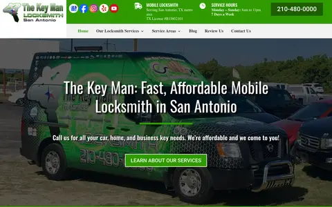 Home page of 247carkeyssanantonio.com, a client site credited to The Locksmith Agency