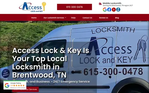 Home page of access-locks.com, a client site credited to The Locksmith Agency