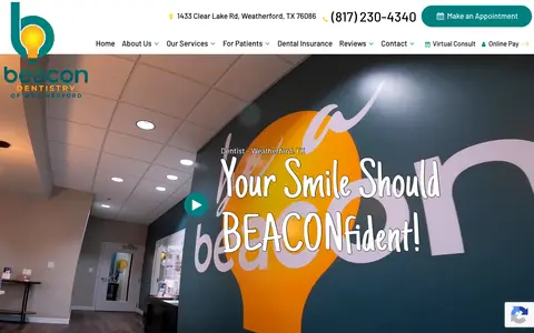 Home page of beacondentistry.com, a client site credited to TNT Dental