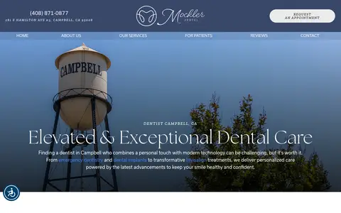 Home page of campbell.dentist, a client site credited to TNT Dental