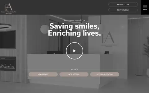 Home page of endosaratoga.com, a client site credited to TNT Dental