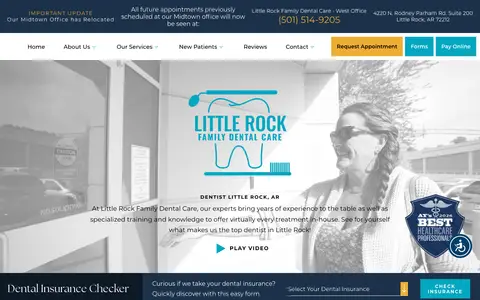 Home page of lrfamilydentalcare.com, a client site credited to TNT Dental