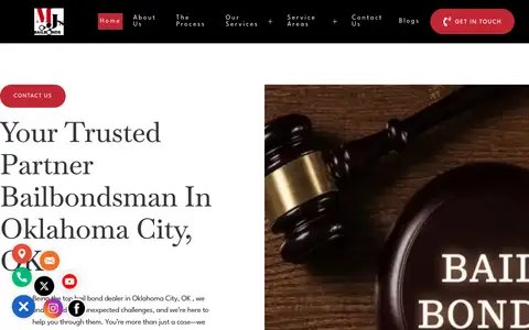 Home page of mjsbailbonds.com, a client site credited to Top Tech Digital