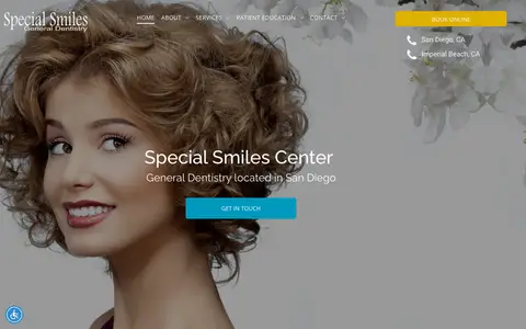 Home page of specialsmiles.us, a client site credited to Web Concepts Media
