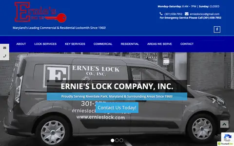 Home page of ernieslock.com, a client site credited to WebFX