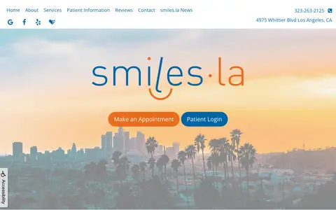 Home page of eastladentist.com, a client site credited to WEO Marketly