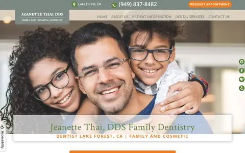 Home page of jeanettethaidds.com, a client site credited to WEO Marketly