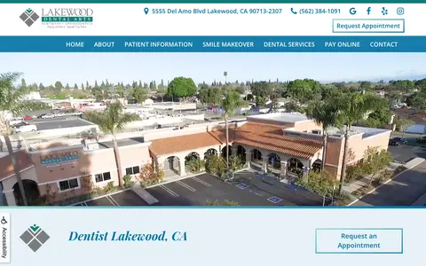 Home page of lakewooddentalarts.com, a client site credited to WEO Marketly