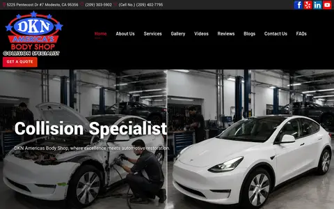Home page of dknamericasbodyshop.com, a client site credited to Wxperts