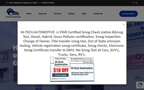 Home page of hitechmadera.com, a client site credited to Wxperts