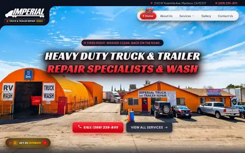 Home page of imperialtruckwashrepair.com, a client site credited to Wxperts