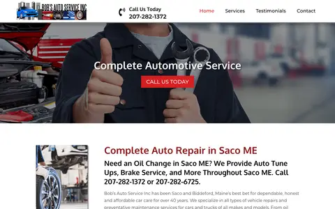 Home page of bobsautoserviceinc.com, a client site credited to YPC Media