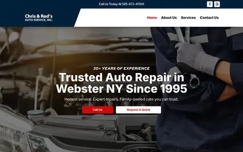 Home page of chrisandrodsautoservice.com, a client site credited to YPC Media