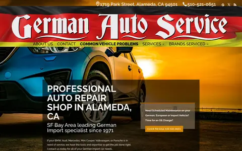 Home page of germanautoservices.net, a client site credited to YPC Media