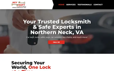 Home page of keykopy.com, a client site credited to YPC Media