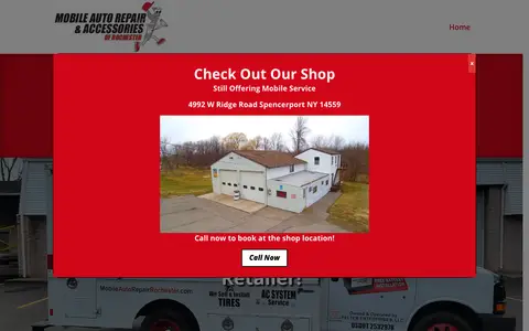 Home page of mobileautorepairrochester.com, a client site credited to YPC Media