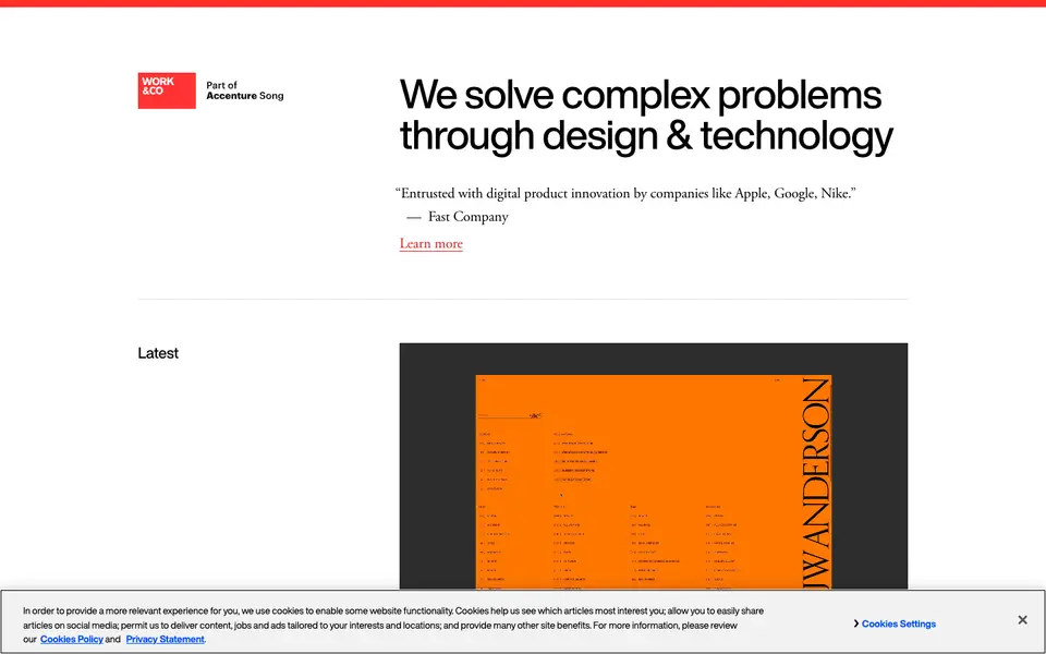 Home page of Work & Co at work.co