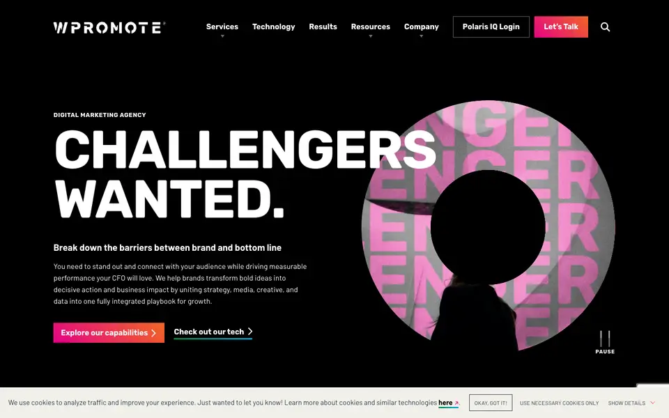 Home page of Wpromote at wpromote.com