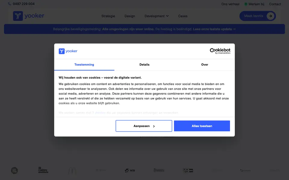 Home page of Yooker at yooker.nl